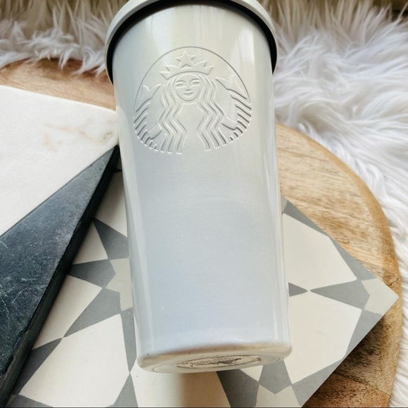 Starbucks // 2014 Pearl White Stainless Tumbler